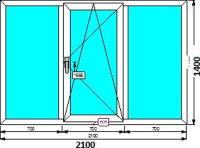 ТРЁХСТВОРЧАТОЕ ОКНО ПРОФИЛЬНАЯ СИСТЕМА ESSE 60/ СТЕКЛОПАКЕТ ОДНОКАМЕРНЫЙ