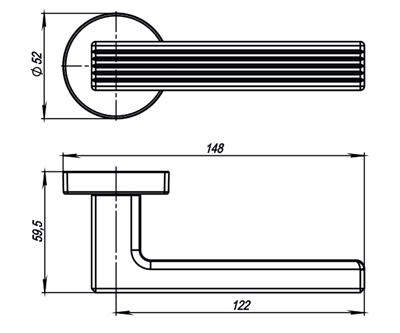 РУЧКА РАЗДЕЛЬНАЯ LINE URB6 CP-8 ХРОМ